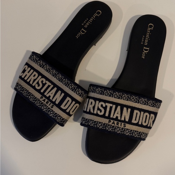 Dior Shoes - Dior Blue and Cream Women's Sandals